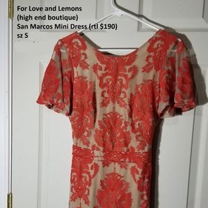 For Love And Lemons Red and Cream Backless Dress